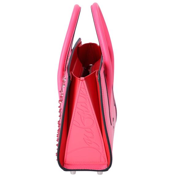 Christian Louboutin Studded Paloma S Small Satchel Pink Logo Suede Shoulder Bag - Picture 3 of 8